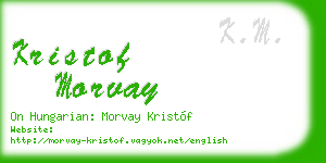 kristof morvay business card